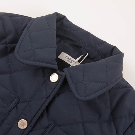 HAZZYS Children's Clothing Girls' Cotton Clothes 2025 Autumn and Winter New Product Comfortable Simple Cotton Clothes Warm Jackets Navy Blue 130