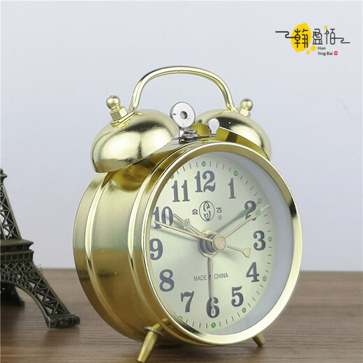 
Imported quality of Germany's super loud sound wake up horseshoe watch alarm clock horseshoe mechanical watch vintage retro nostalgic metal blue bronze 1585 battery model