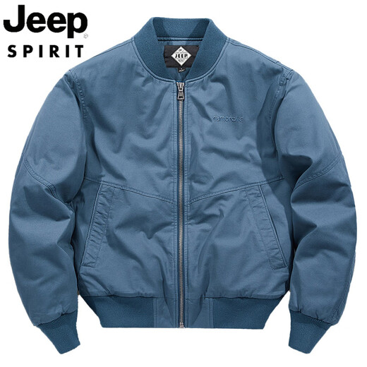 JEEP SPIRIT吉普2025年秋季棉衣男纯棉水洗夹棉加厚飞行员夹克休闲棒球领外套 9227军绿（夹棉厚款） 4XL 适合195至210斤