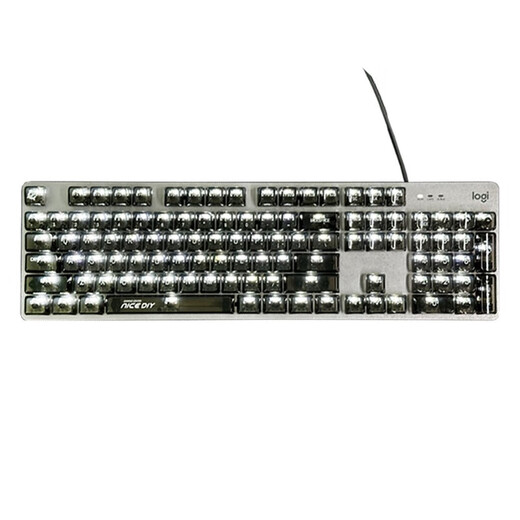Logitech 845 wired transparent mechanical keyboard office game e-sports backlit high-value male and female green tea red scroll Frost blue red scroll