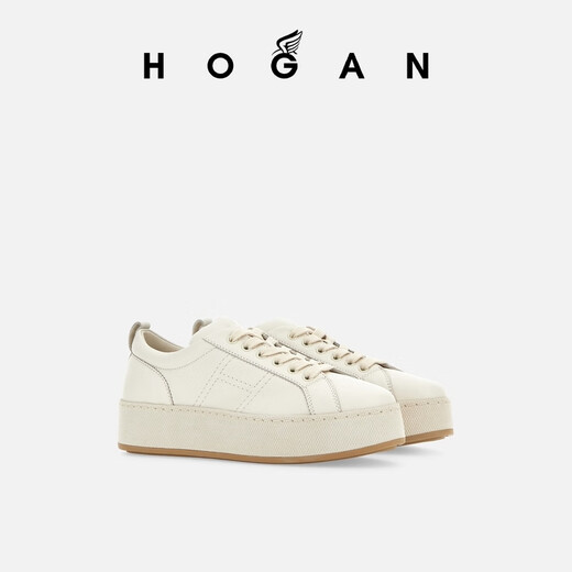 HOGAN【季末特惠即将谢幕】女鞋H-Wrap系列H681船鞋厚底鞋休闲鞋 乳白色 36.5
