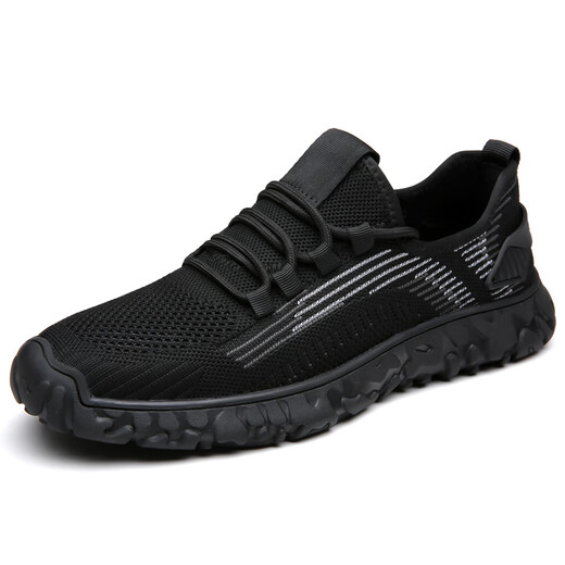 Arenniao Sports Men's Casual Shoes 2025 Nuevos zapatos deportivos Autumn Breathable Running Shoes Mesh Mesh Hombres Huecar Black 9195 Mesh 40