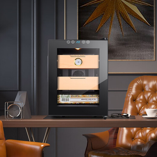 Vinocave cigar cabinet, constant temperature humidifier, home cigarette cabinet, eggplant box, sober eggplant box, company office countertop, exquisite cigar Chunhua display cabinet, new product launch, eggplant Chunhua 150-200 pieces 33L