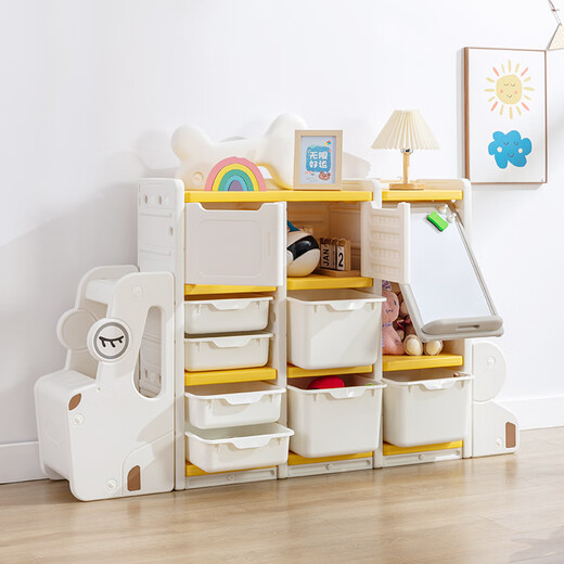 Nanx Kinderlager Rack Baby Spielzeug Sortierregal Baby Cartoon Einfacher Schubladen -Speicherschrank Aufbewahrungsschrank [Papadog -Kombination drei] St. Paul Huang 15933