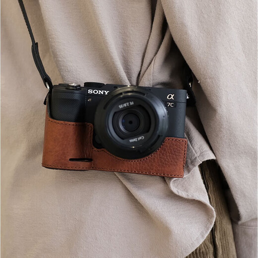 Convient pour Sony 7 Camera Sac Micro Single Protective Cover Leather Case 7374 GOLINE CUIR 96400 Base A7C Crazy Horse Cuir [Cuir Base]