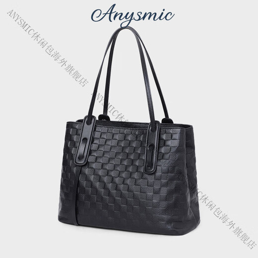 ANYSMIC包包女包奢侈品牌托单肩包特包女2025新款通勤大容量高级感手提包 黑色