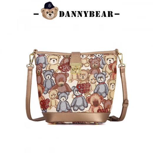 丹尼熊（DANNY BEAR）新款水桶包女单肩斜挎小包包手提布包时尚小众 玫瑰粉