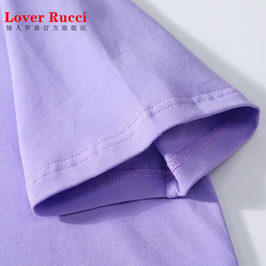 Liebhaber Rucci High-End-T-Shirt mit reinem Baumwolllicht lila Lila für Frauen kurzärmelige, lose einfache Nische chinesische T-Shirt Sommer 2025 NEUE TOP 6196 HUNTH LIVICLE HEIGE QUALE-KOMMENTUR Kurzhülse M (Empfohlene 80-105 Jin [Jin gleich 0,5 kg]))