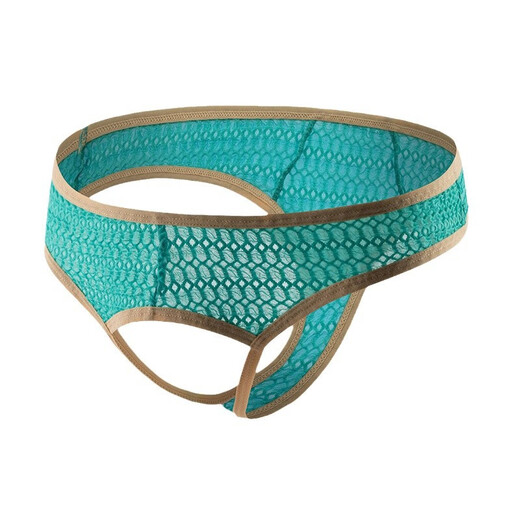 BUFFNY large size open crotch men's underwear no need to take off thong lace breathable temptation sexy hollow T pants white XL 2 feet 6-2 feet 8