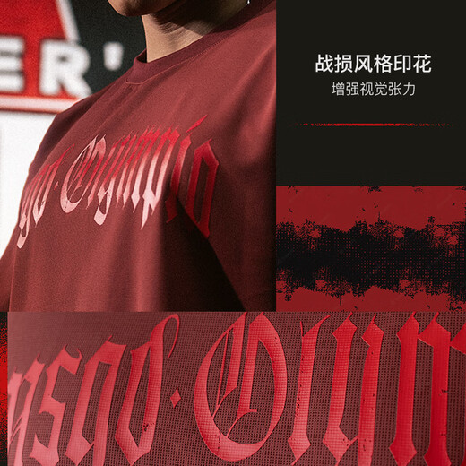 Monster Guardians sports short-sleeved men's Osai joint round neck three-color loose commemorative T-shirt Black Black L