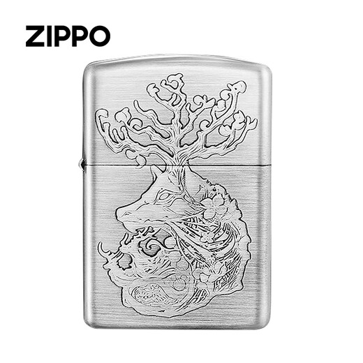 ZIPPO lighter Deer God brushed ancient silver genuine laser kerosene windproof firer gives boyfriend gift Deer God [stand-alone oil-free] TC9901DK