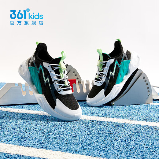 361 zapatos para niños para niños y niñas zapatos para correr deportivos para 2024 Summer Nuevos zapatos medianos y grandes para niños de carbono Negro/361 grados White/Water Lemon Green 34