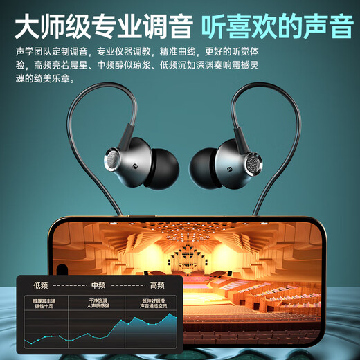 Viken decisive peak genuine co-branded e-sports dedicated game wired headphones in-ear wire control type-c2025 latest dynamic high-quality mobile phone music earbuds