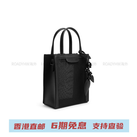 
Calvin Klein small ck Spring new mesh flower hanging decoration bucket bag tote bag fabric shoulder bag small trumpet women's Jet Black