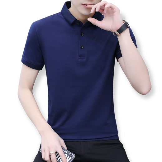 Septwolves (Septwolves) Ausschnitt Ausschnitt kurzärmelig T-Shirt für den Sommer-Herren-Revers Paul Top Solid Color Vielseitige Männer-Gelegenheitsgeschäft Polo-Shirt Weiß 5009 M 100-15jin [Jin ist 0,5 kg]