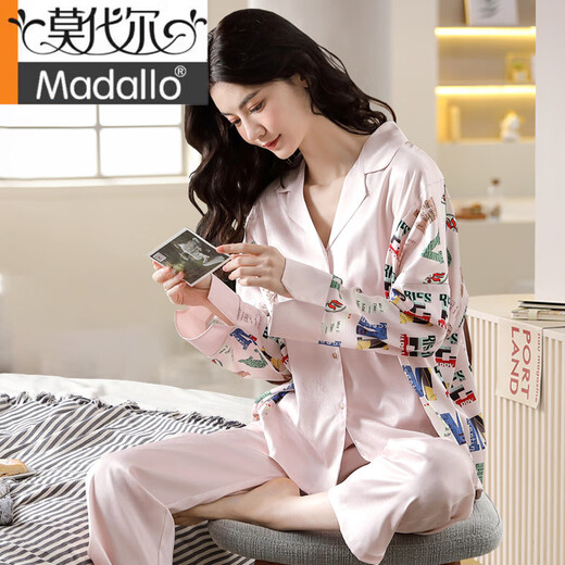 Modal Ice/Seiden-Pyjama für Frauen im Sommer Dünne Maulbeer-Seide-Sensen leichte Luxus atmungsaktive Heimkleidung für zweiteiligen Anzug 1105 xl