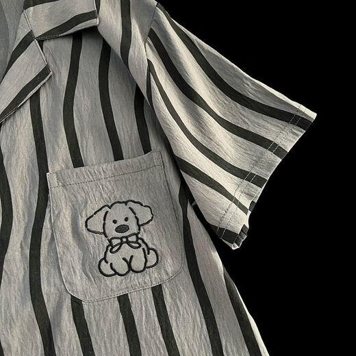 Arctic Velvet Herren Pyjamas 2025 Neue Wolken Sommer Striped Casual Home Clothing Set Dünner Sommer Kurzärärmelte Pyjama Männer 12529 L Empfohlen 100-130jin [Jin ist 0,5 kg]