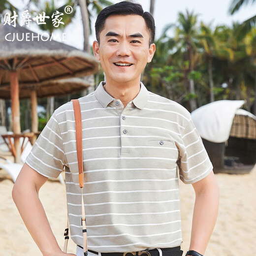 MU Shijue Vater mittleren Sommers Sommer kurzärmeliges T-Shirt 50-jähriges Polo-Hemd Top Sommer Dünne mittlere und ältere Männer Großvater CJ9901 Hellblau M 165/