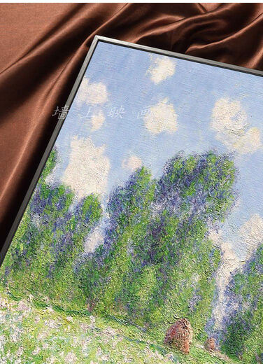 BEYZK吉维尼的春天莫奈油画居家客厅现代装饰墙挂画电表箱遮挡画大师 莫奈日出 80*12035mm厚木色外框