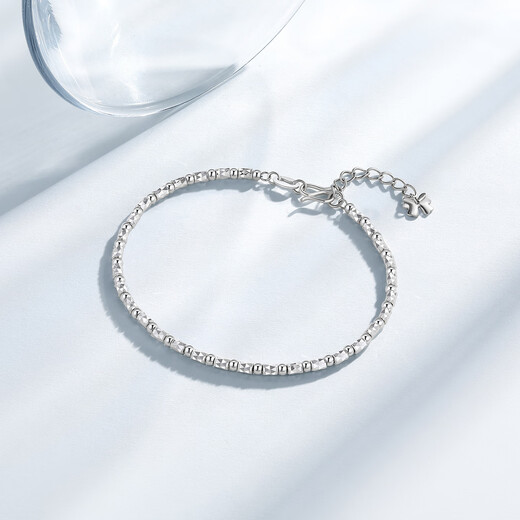Chao Acer Explosive Blonde Beads Platinum Bracelet for Women PT950 Bracelet Stacked as a Gift for Girlfriend, Estimated Labor Cost 550 Yuan, 6g, Chain Length Approximately 16cm + Tail Chain