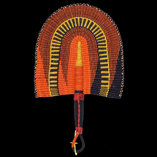 Roomology African Ghana tejido a mano Ventilador tejido de paja Color ventilador decorativo BGF-12119