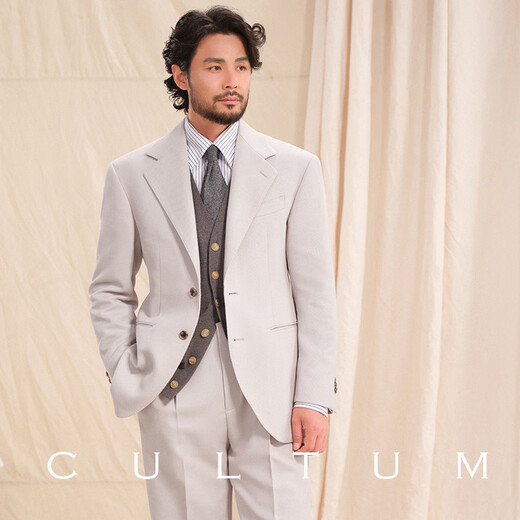 CULTUM Gentleman Armor Cavalry Twill Fabric CULTUM Business Commuting Anti-Wrinkle Easy-Care Suit Suit Men's Suit Black Two-piece Set 54 B