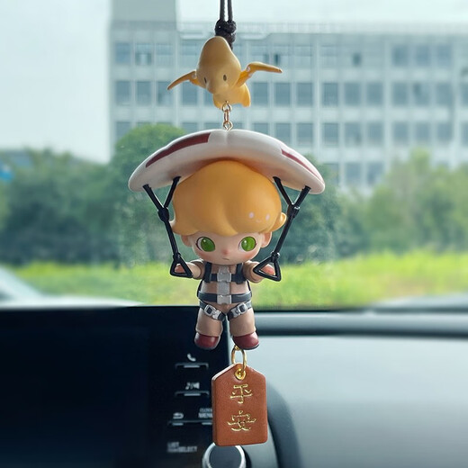 芳烨泡泡玛特车挂DIMOOPOPMART翼龙滑翔伞汽车车载后视镜挂件 宝宝学步车
