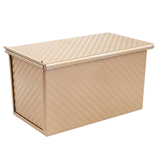 450g rectangular toast mold non-stick corrugated toast box bread mold with lid oven household baking tools 450g toast mold with lid and oil brush