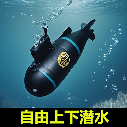 车致儿童遥控潜水艇小型核潜艇玩具电动迷你充电玩具船鱼缸船模型防水 20CM潜水鲸鱼蓝色可喷水