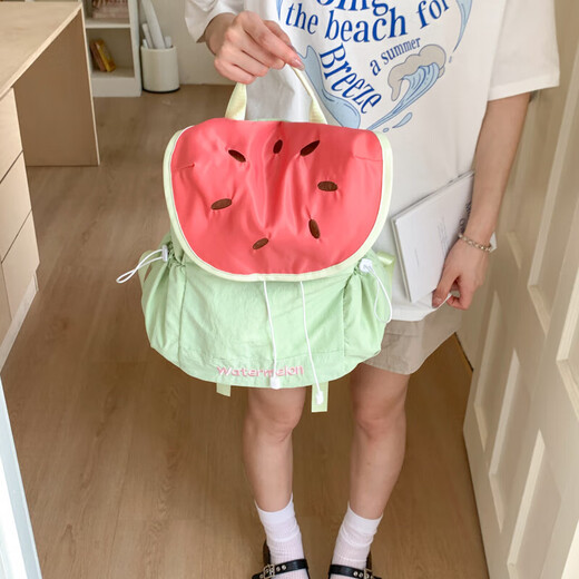 Neuer Sommerkontrast Mini -Rucksack für weibliche Student Guava Pendeln süße kleine Schoolbag kleine Rucksack Wassermelone großer Größe