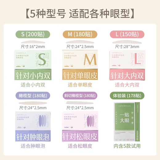 Ermutao double eyelid patch for women invisible natural traceless lace for swollen eye bubbles single sided double sided official flagship store M suitable for single eyelid 180 patches