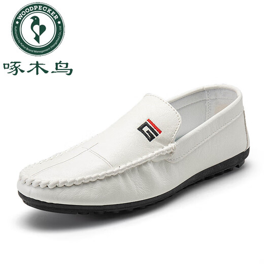 Specht 2025 Frühlings- und Herbst neue Bohnenhundschuhe Herrenlederschuhe koreanische Fahrschuhe Lazy Schuhe Soziale trendige Gelegenheitsschuhe für Männerschuhe schwarz 9880 39