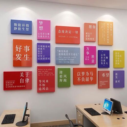 Zhongshangguan Corporate Culture Company Background Office Area Atmosphere Wall Decoration Inspirational Slogan Sticker Drawing Conference Room 13596 Picture Color Zhongshe