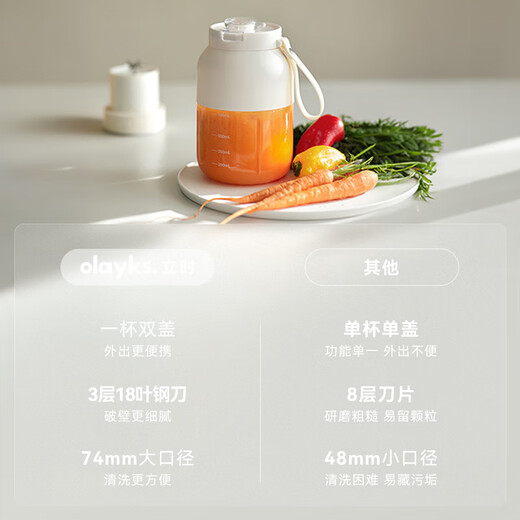 Olayks instant small juice cup household portable juicer water cup all-in-one multi-functional fruit fresh squeezer juice machine ton ton barrel crushed ice juice cup food supplement machine