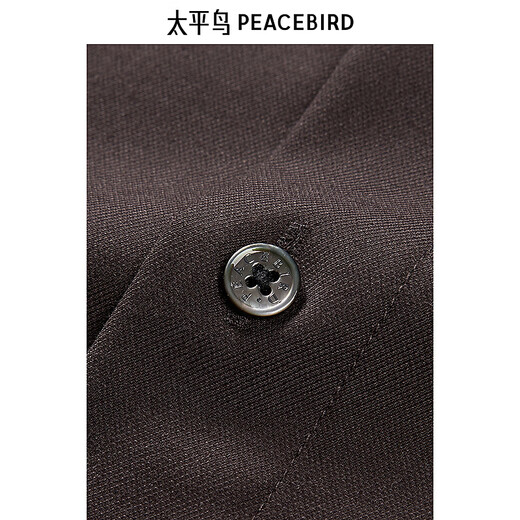 PEACEBIRD Men's Wear Shopping Mall Same Style Casual Shirt Sven Shirt Textured Wool Shirt B1CAE4B19 Brown 1 M