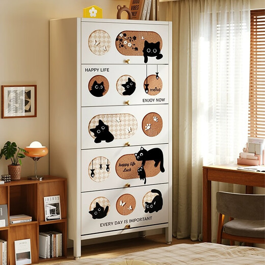 
Yuhuade steel shoe cabinet household door entrance entrance entrance cabinet against the wall integrated shoe cabinet mid-style dustproof large-capacity shoe cabinet 11-layer 700*350*1695 [retro cute cat]