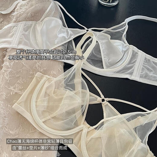 雅鹿性感法式美胸内衣女薄款大胸显小上托聚拢防下垂软钢圈红色文胸罩 香槟肤+香槟肤 75B 34C通用