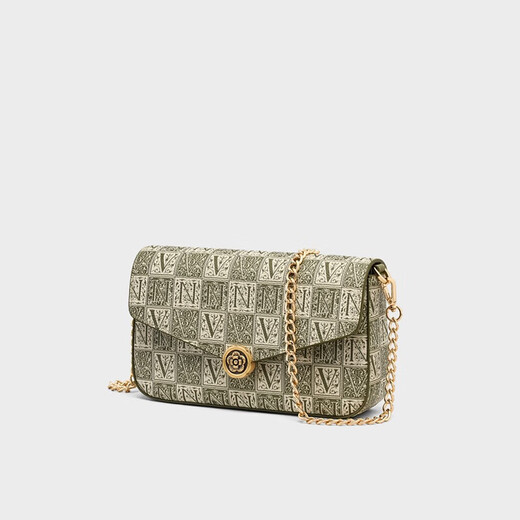 CALVIAKRIM International Light Luxury Brand 2025 Nuevo bolso cruzado con cadena para mujer Bolso tipo sobre de hombro versátil y moderno Regalo de cumpleaños para mujer Verde