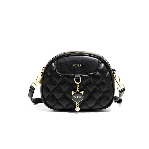 Golden Fox (Foxer) Mädchen Geschenktasche Frauen Crossbody kleine Tasche 2025 Sommer Sense große Kapazität Diamant kleine runde Tasche Schwarz [große Freundin Geschenk Bestie Frau Mädchen Girls 'Tasche