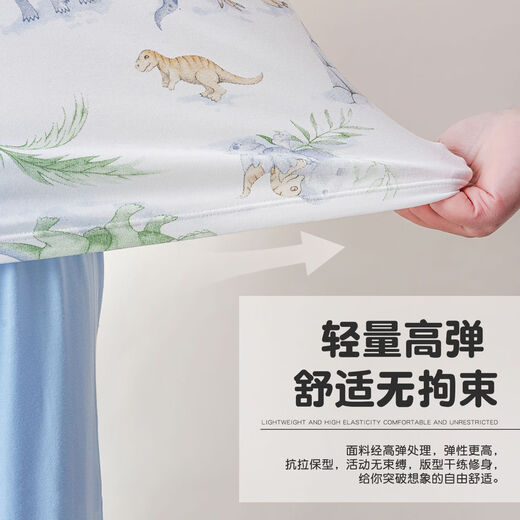 
Bamboo fiber cotton children's short-sleeved pajamas 7A antibacterial thin boys summer home clothing set cool air conditioning suit HZ1428/camera dog TZ1024 150 cm
