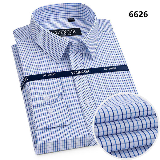 CEO Yageor 2025 New Yager Shirt Herren-langärmelte Baumwollfreie buhnchenfreies Geschäft im mittleren Alter lässig locker kariertes Hemd Langarm 6629 38