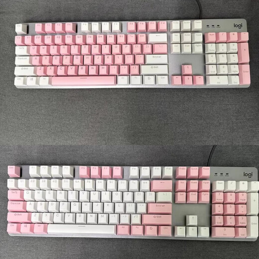 Convient pour le nouveau clavier mécanique K845 Original Transparent en deux couleurs Blosry Blossom Black et Grey Keycap pas de Keycap de couleur mélangée blanche et rose 104 touches
