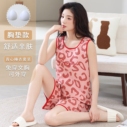 TTPMER PAJAMAS для женщин в летних шортах из рукавов с грудной клеткой 2025 Тонкая цветочная уличная одежда удобная домашняя одежда Fynj-9856 M (80-100JIN [JIN равно 0,5 кг])