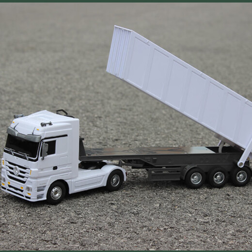 Jingxuan Remote Control Engineering Vehicle Dump Super Large Mercedes-Benz Transport Truck 24G Remote Control Tump Charging Children's Electric Vehicle White Container Truck (Automatically Detachable and Not Loadable Standard Configuration (Contains a Rechargeable Battery)