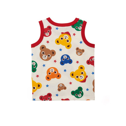 MIKIHOUSE Japanese boys and girls cartoon star bear head all-printed t-shirt children's vest short-sleeved vest 90 cm