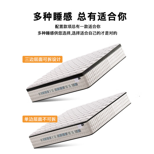 海马福宝床垫天然乳胶席梦思独立弹簧椰棕家用床垫子软硬两用可定制 偏硬护脊D款厚22cm 独立弹簧+棕 1350mm*1900mm