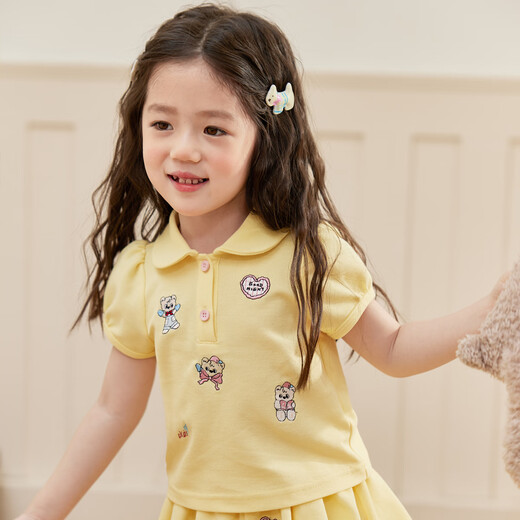 LUSON小O宝童装宝宝刺绣polo连衣裙女2025夏新款女童洋气裙子套装