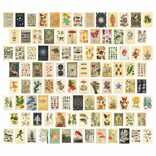 
New 100 posters hot-selling postcard posters decorative painting color aesthetic wall stickers M9202-100 (single-side printing) 10.2x15.2cm (4x6 inches)