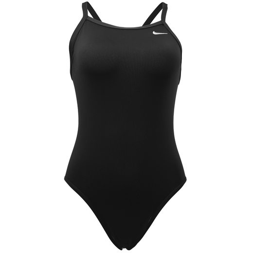 Nike (NIKE) Hydrastrong neuer bestickter, hochgeschnittener, einteiliger Badeanzug für Profi-Rennsport, einfarbig, Sport-Racer-Rücken, chlorbeständiger Badeanzug 001, Schwarz, XXS /24