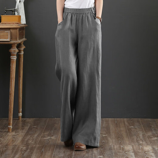 Jiaobifu 2025 Sommerseide Weitbeinhose Baumwollwäsche Schlampe gerade Hosen Guangzhou Dreizehn-Reihen-Baumwollwäsche Weitbein Hose Frauen Sommer Orange-Rot-Schnürstil 9793 M Empfohlen 100 bis 115 Jin [Jin gleich 0,5 kg]